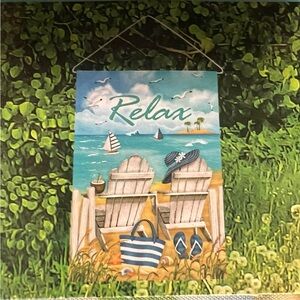 Shore Living Garden Flag with Relax Design